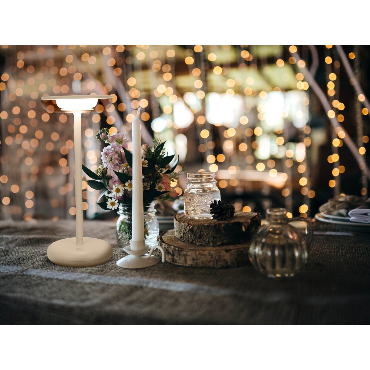 Lampe de table à batterie « PASI » - Beige