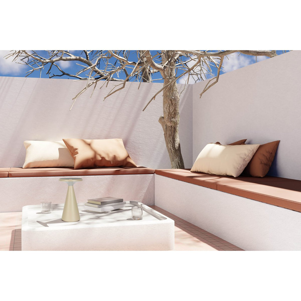 Lampe de table de batterie solaire Palu - Beige  pour Extérieur et Intérieur