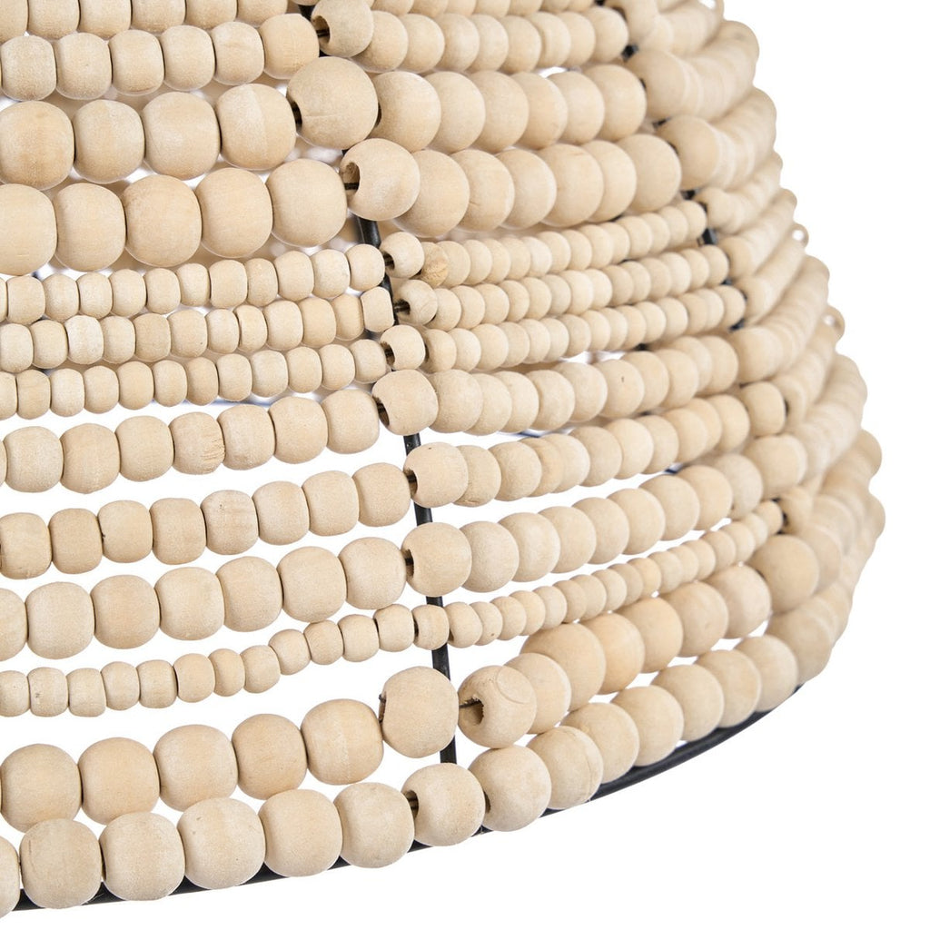 Le pendentif dôme en perles de bois - Naturel