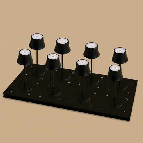 8× de Pijp Mini Midnight Black — Pack rechargeable hôtel Tavellio