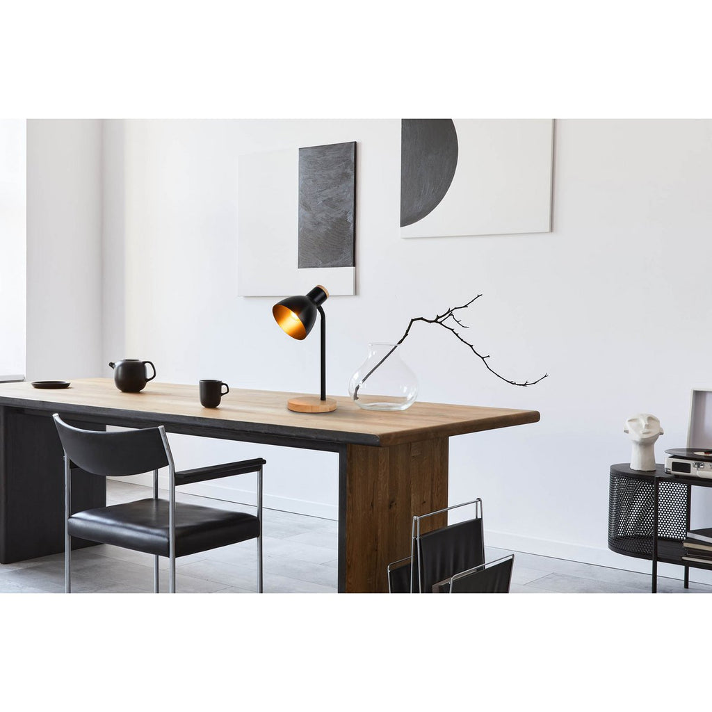 Lampe de bureau "Marie" en métal et en bois