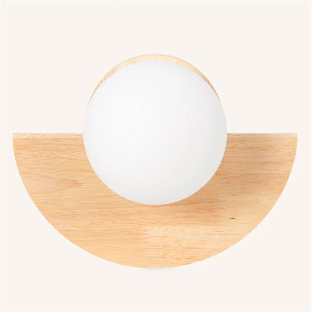 Applique murale sans fil Kane marron clair – Lampe rechargeable en bois et verre