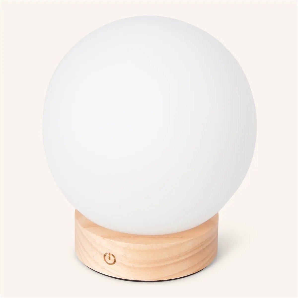 Lampe en bois brun clair avec une ampoule en verre - Light sans fil rechargeable et dimmable