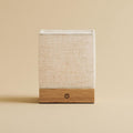 Lampe sans fil marron clair Zano avec bois et lin