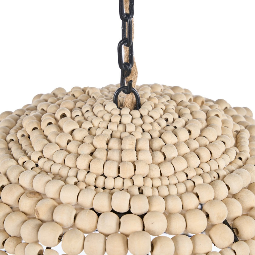 Le pendentif dôme en perles de bois - Naturel