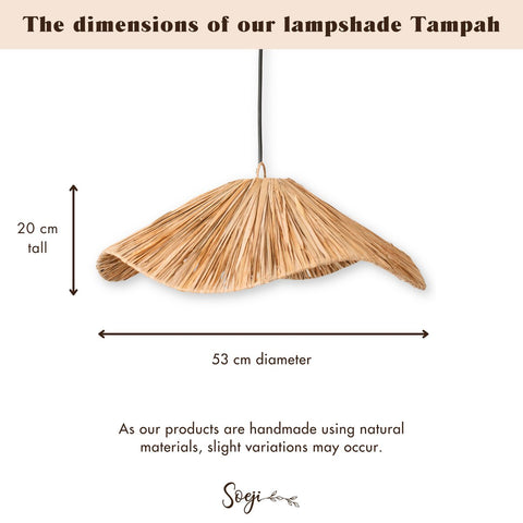 Plafonnier Boho en Raphia Fait Main (Ø 53 cm).