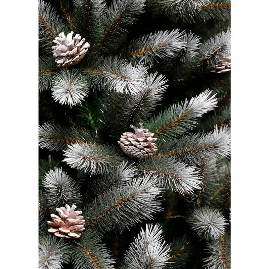 Sapin de Noël Artificiel Pittsfield avec Éclairage LED - H230 x Ø122 cm - Vert Givré
