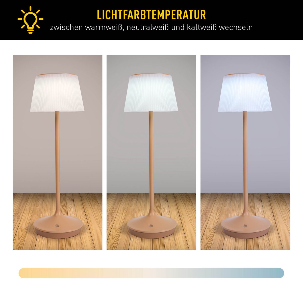 Lampe de batterie solaire "Emmi" - Marron et blanc