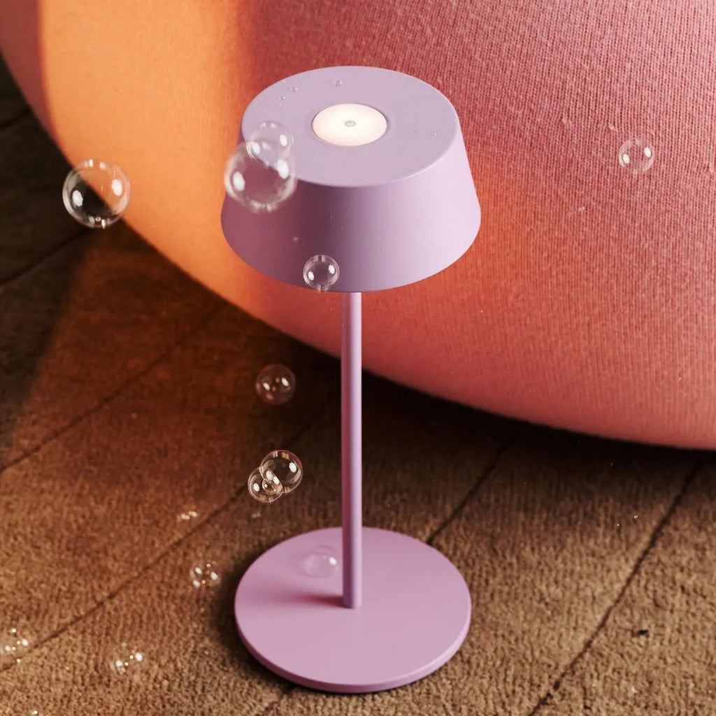 Hugo Violet Lila Lampe de table rechargeable - lampe élégante, dimmable et sans fil