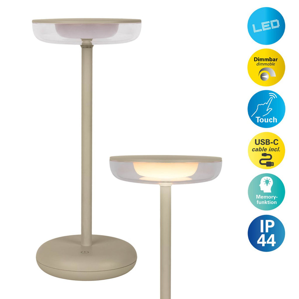 Lampe de table à batterie « PASI » - Beige