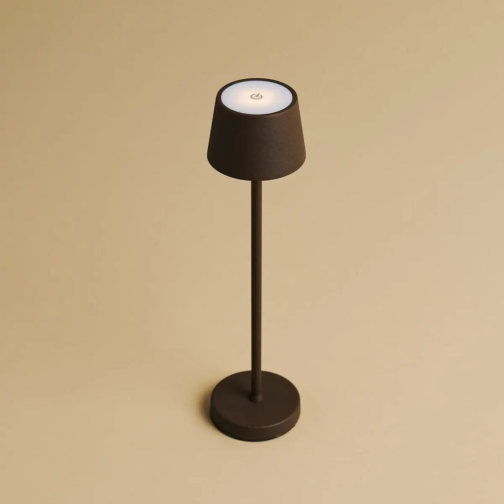 Combi Set Professional - 8 X Vondel Mini Mocha Brown Brown Rechargeable Table Lampes et 1 X Station centrale Station de charge sans fil avec Q1-Technology - Parfait pour les restaurants, l'hospitalité et les hôtels