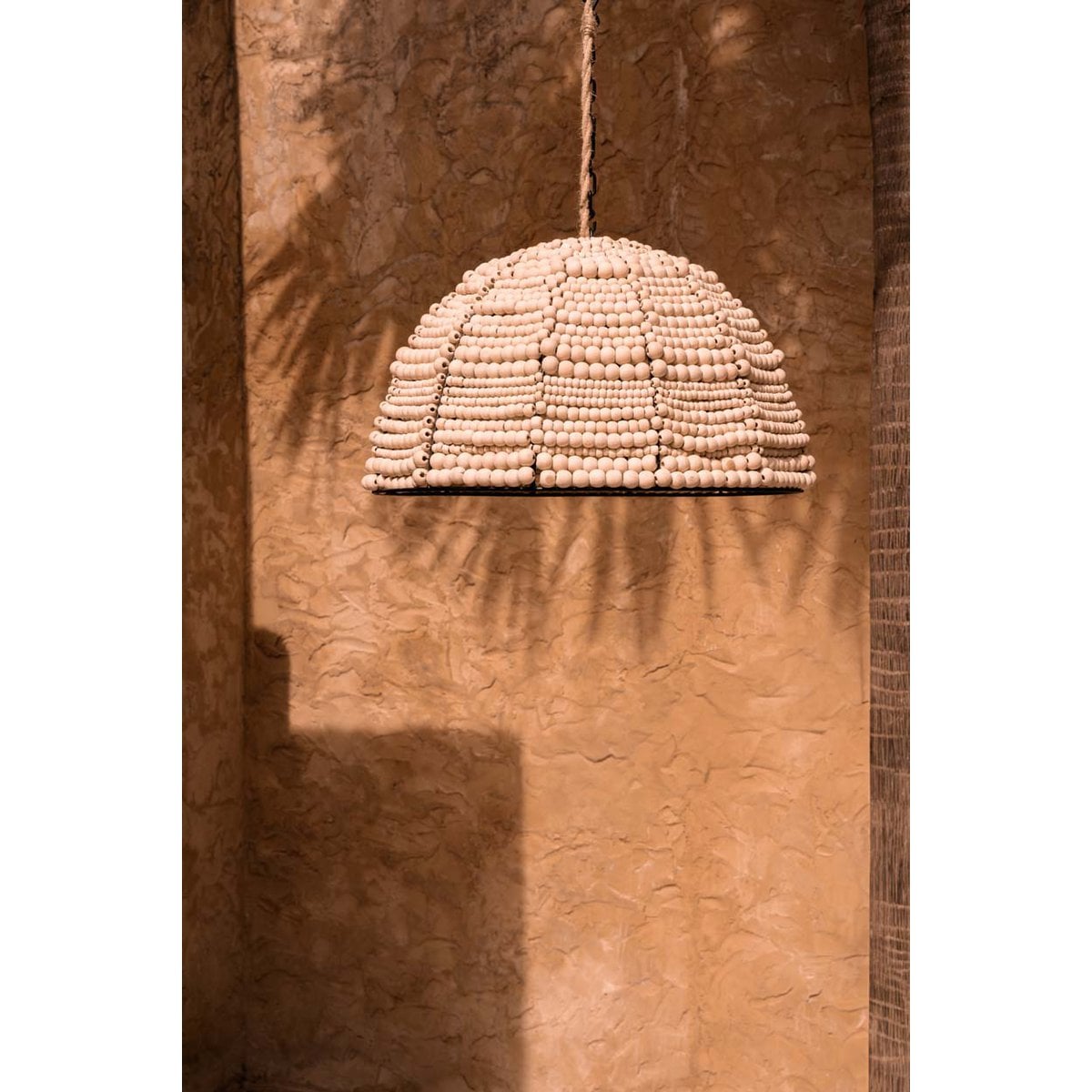 Le pendentif dôme en perles de bois - Naturel