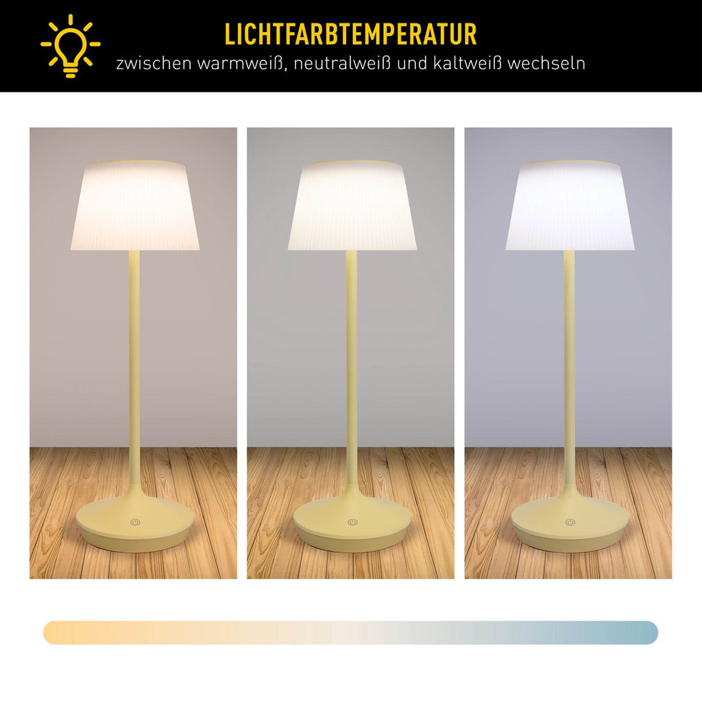 Lampe de batterie solaire "Emmi" - Jaune et blanc