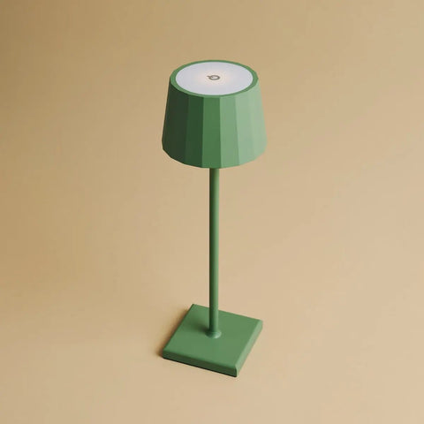 Wouter Sage Green Rechargeable Table Lampe - Charge sans fil, Dimmable, durée de vie de la batterie de 120 heures