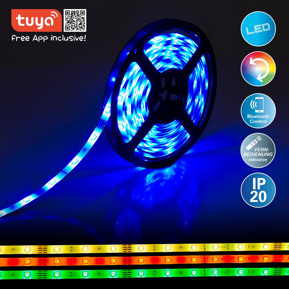 Stripe de LED-RGB Tuya avec Bluetooth