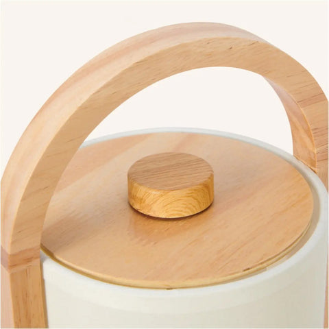 Lampe rechargeable en bois marron clair River – Lumière à intensité variable et sans fil