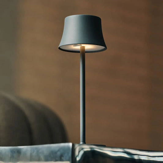 De Pijp Mini Mouse Grey Grey Rechargeable Table Lampe - Charge sans fil, lampe dimmable et 3 couleurs claires