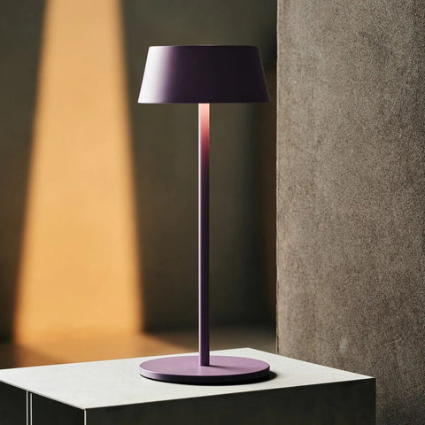 Hugo Violet Lila Lampe de table rechargeable - lampe élégante, dimmable et sans fil