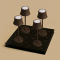 4× de Pijp Mini Moka Marron — Pack lampes rechargeables hôtel Tavellio