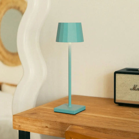 Lampe de table en fer rechargeable bleue William Amsterdams – Intensité variable, batterie 120 heures, USB-C