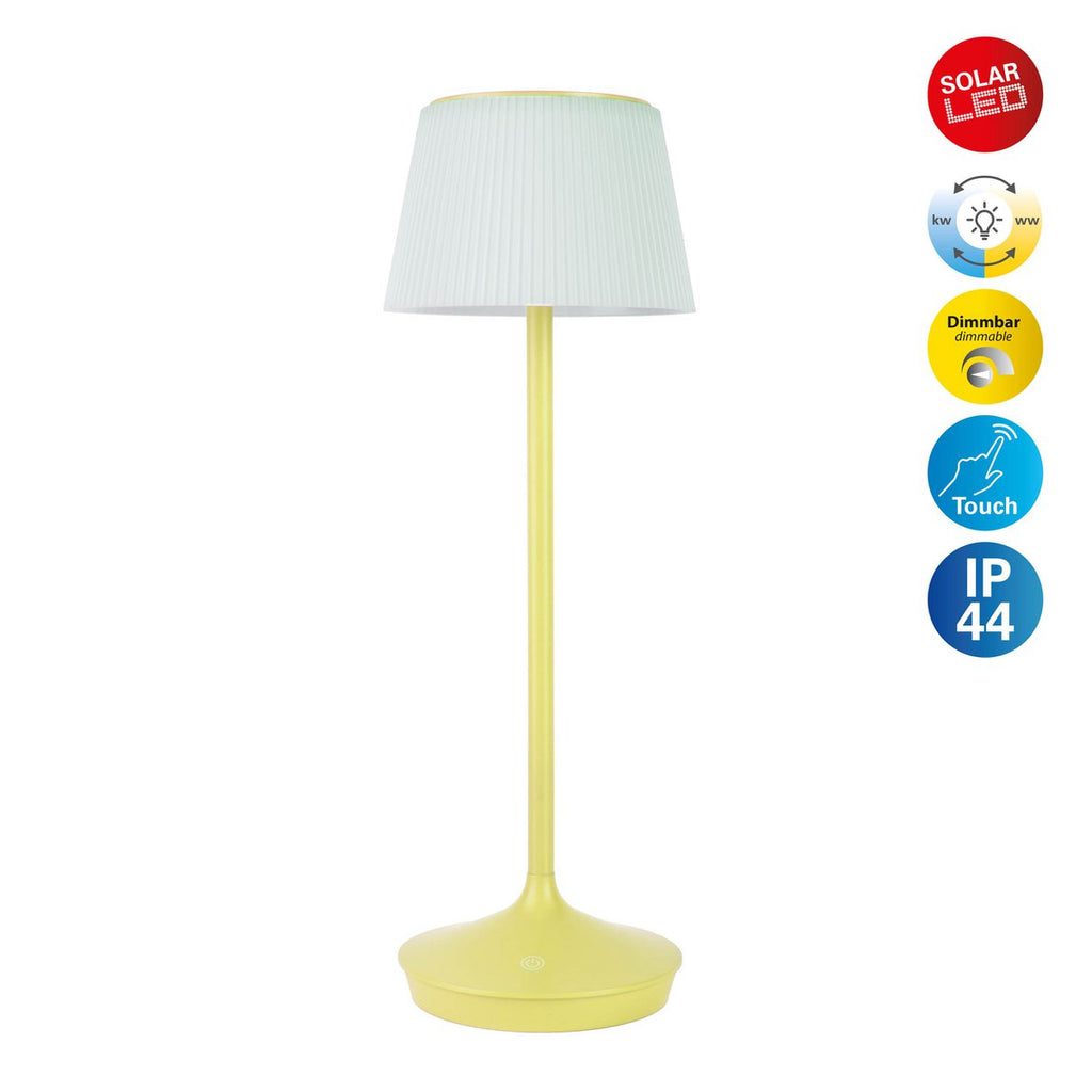 Lampe de batterie solaire "Emmi" - Jaune et blanc