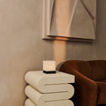 Lampe sans fil noire Zano avec batterie | Mélange de lin, LED et trois modes d'éclairage